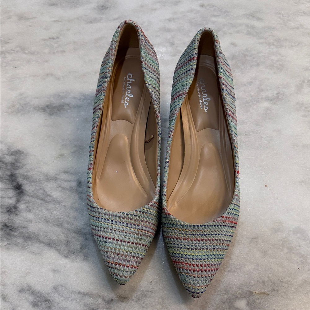 Charles David Pastel Striped Heels